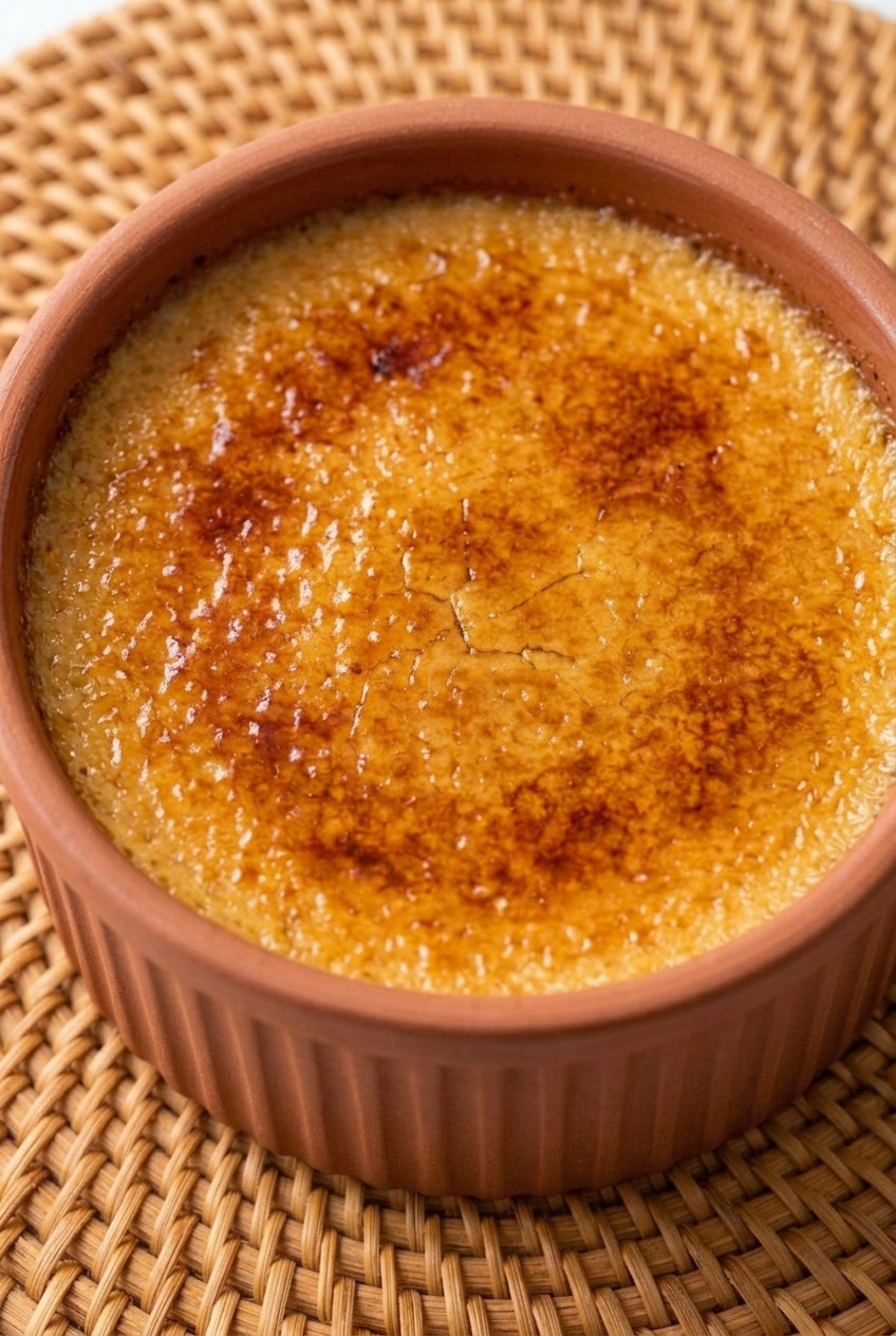 sweet potato creme brulee close up