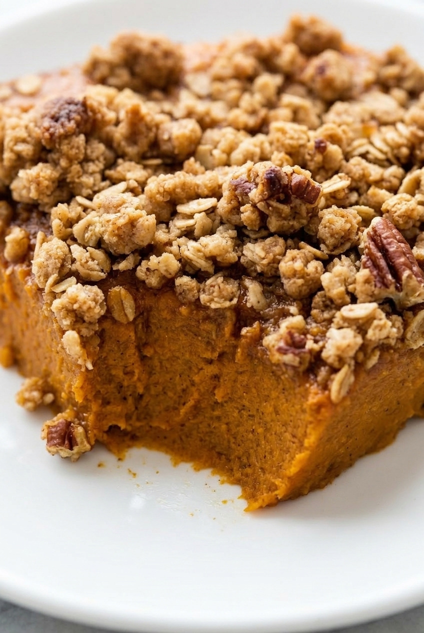 sweet potato crumble crisp close up