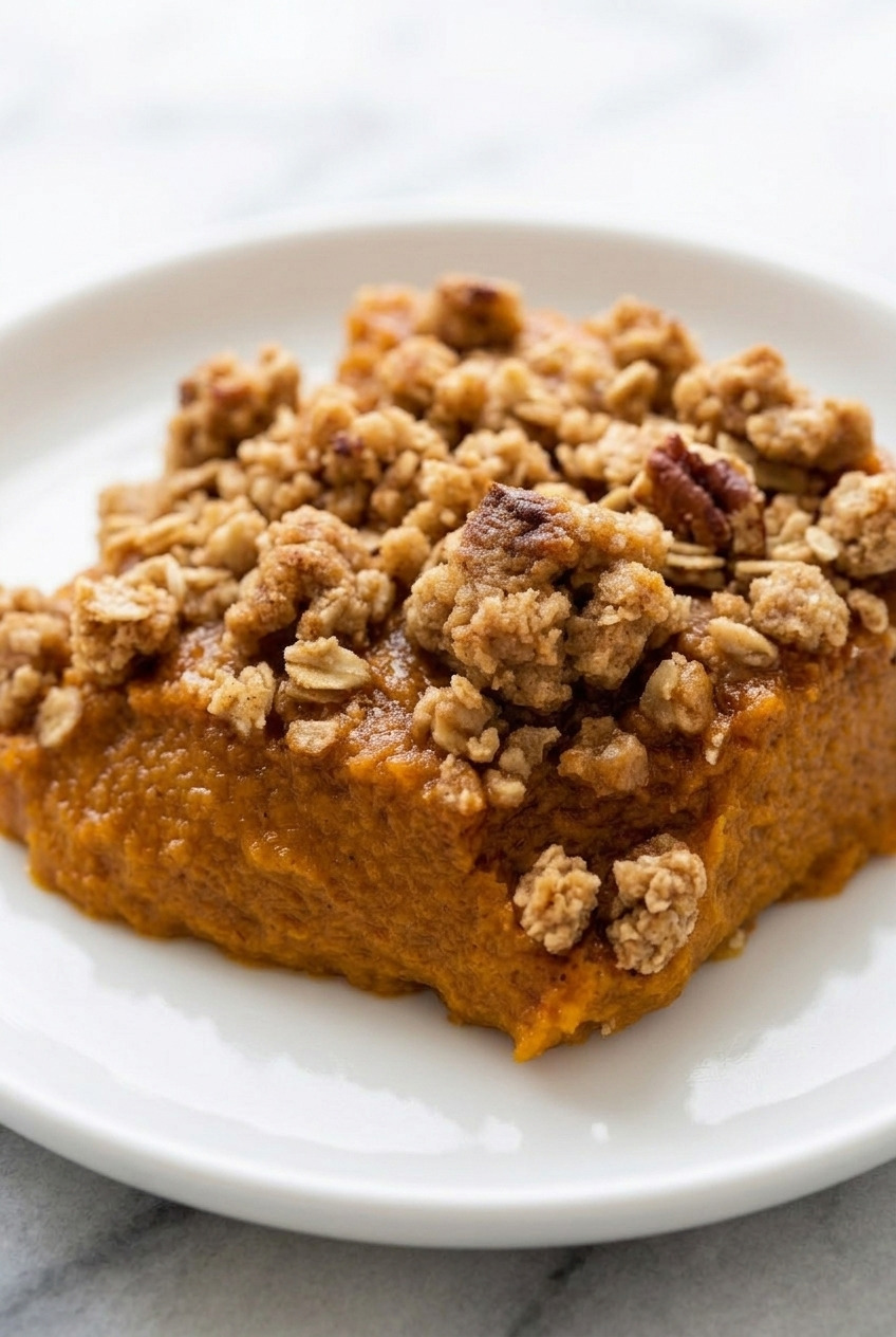 sweet potato crumble crisp side view