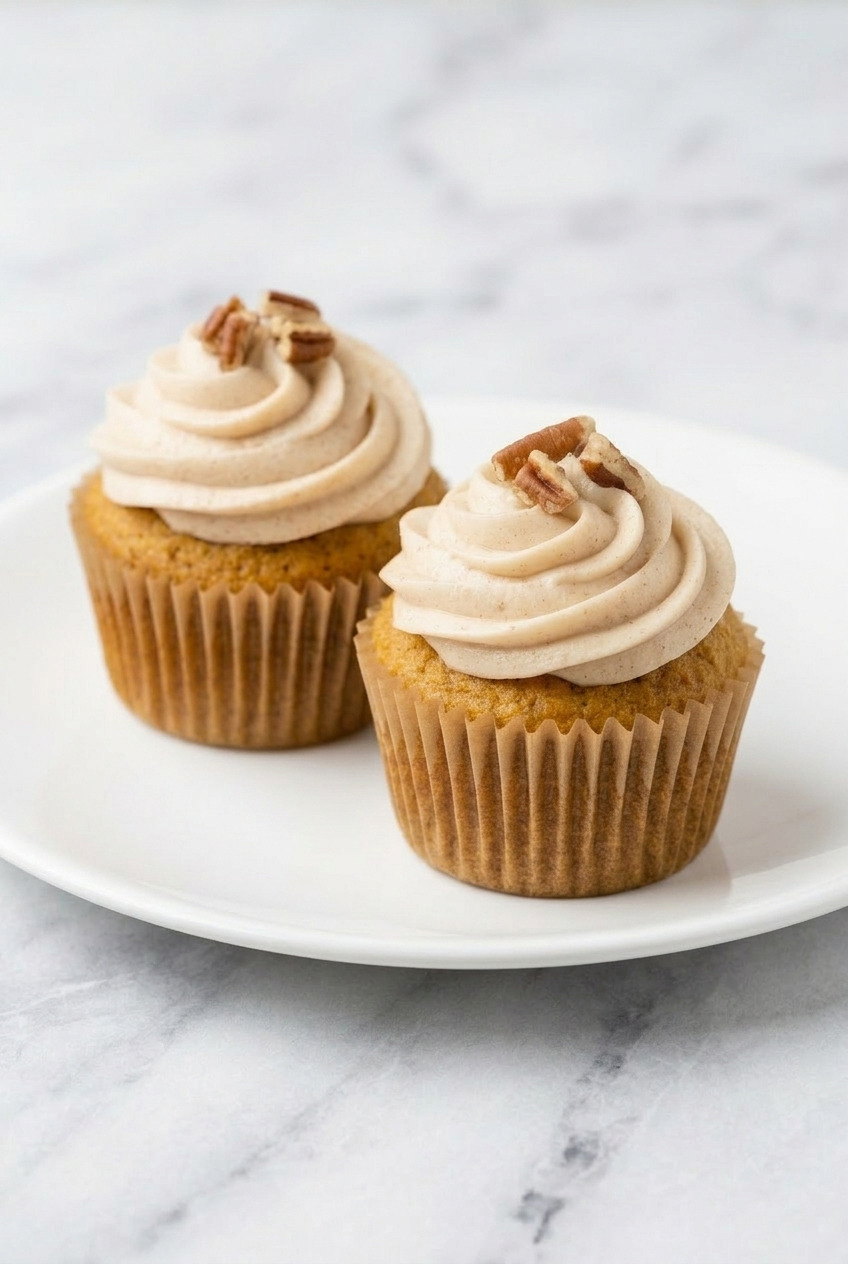 sweet potato cupcakes with cream cheese frosting side view