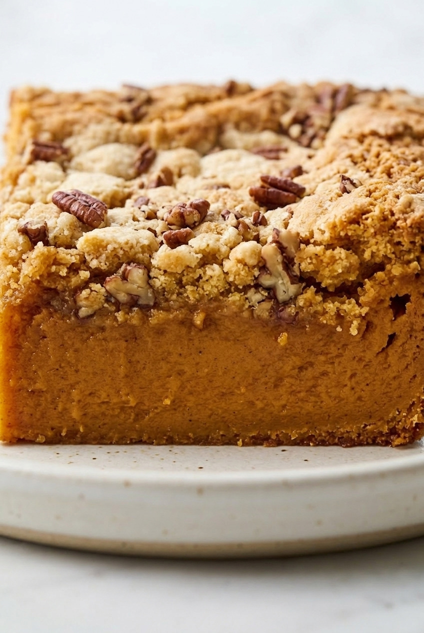 sweet potato dump cake close up