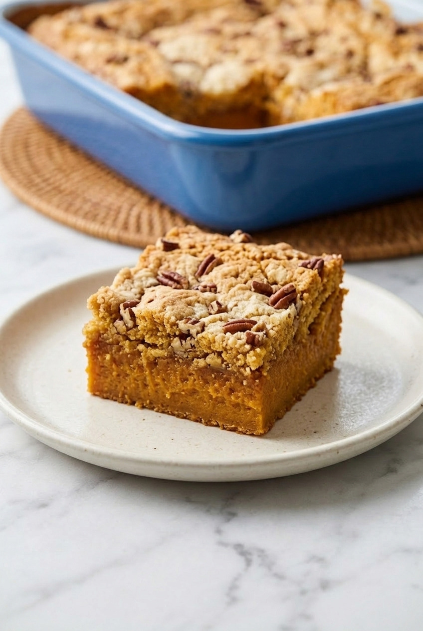 sweet potato dump cake side view