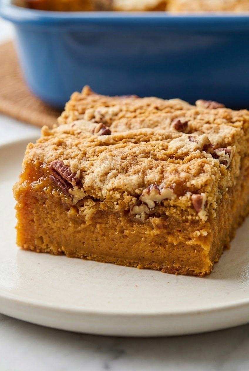 sweet potato dump cake served