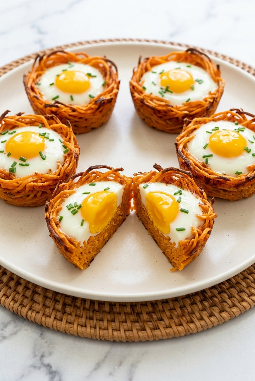 sweet potato egg nests