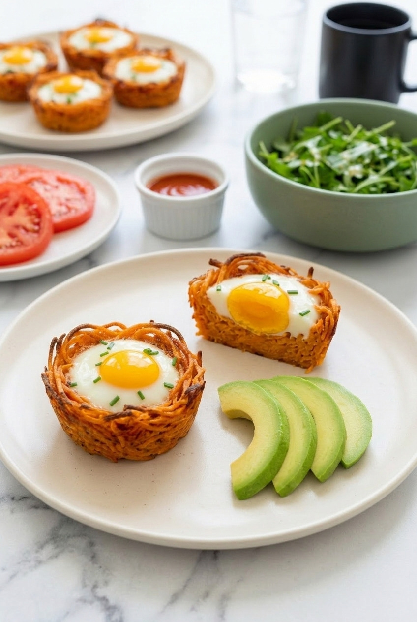 sweet potato egg nests complete meal