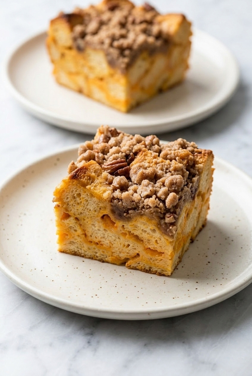 sweet potato french toast casserole dinner scene