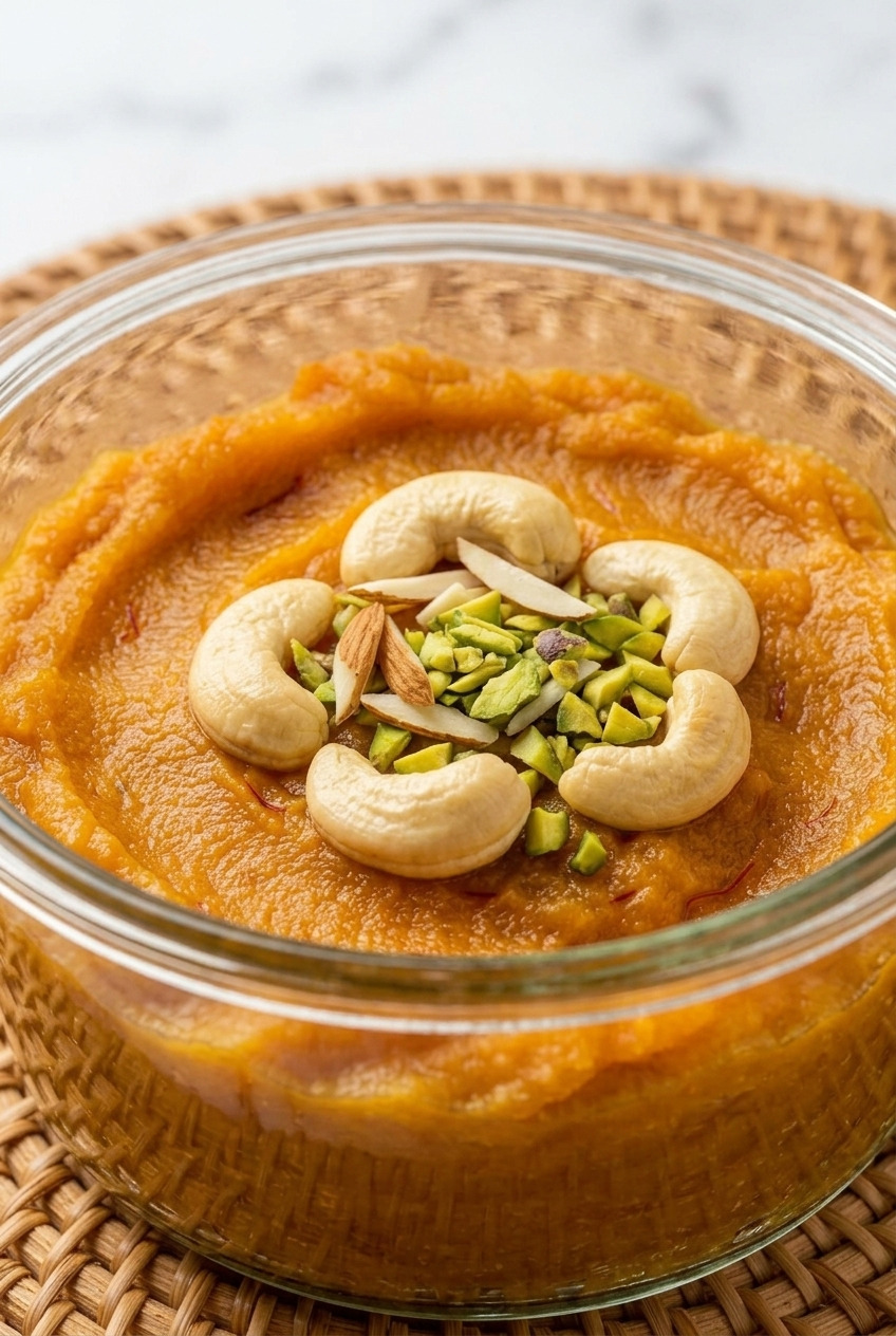 sweet potato halwa indian sweet potato pudding side view