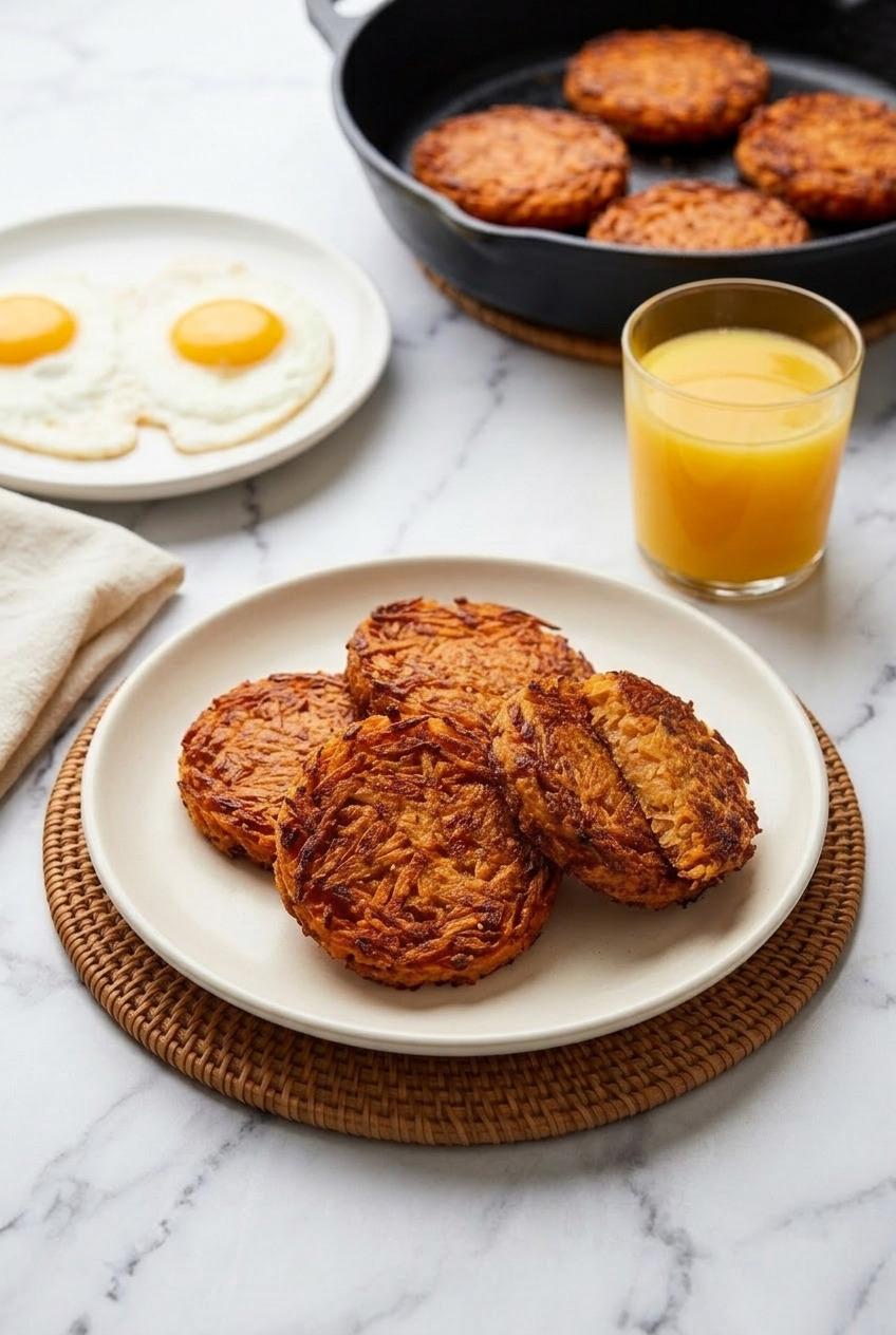 sweet potato hash brown patties complete meal