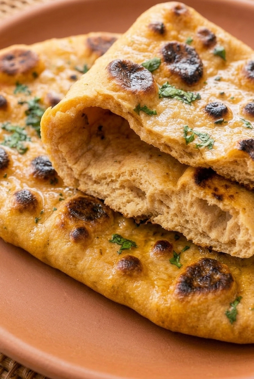 sweet potato naan side view