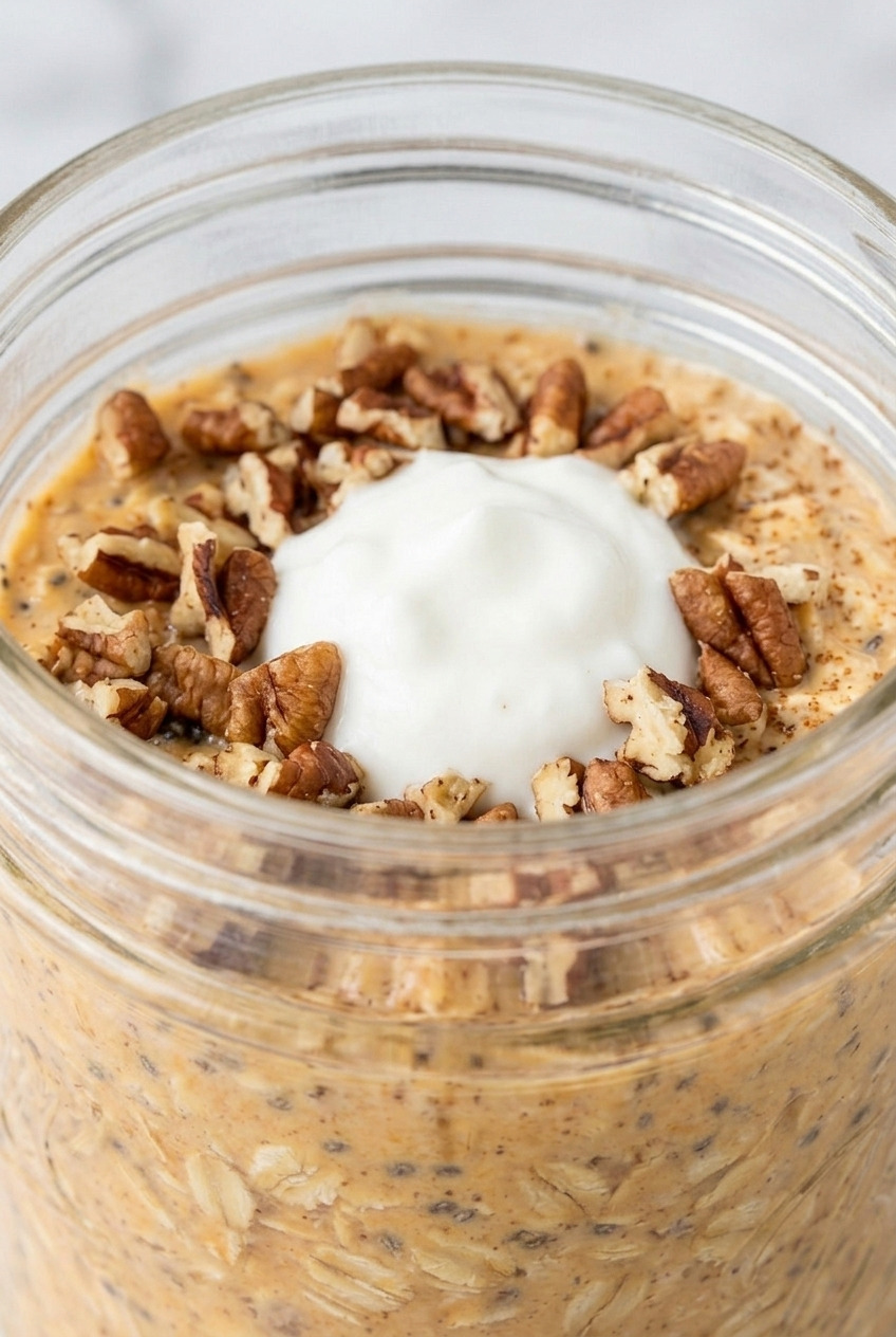 sweet potato overnight oats side view