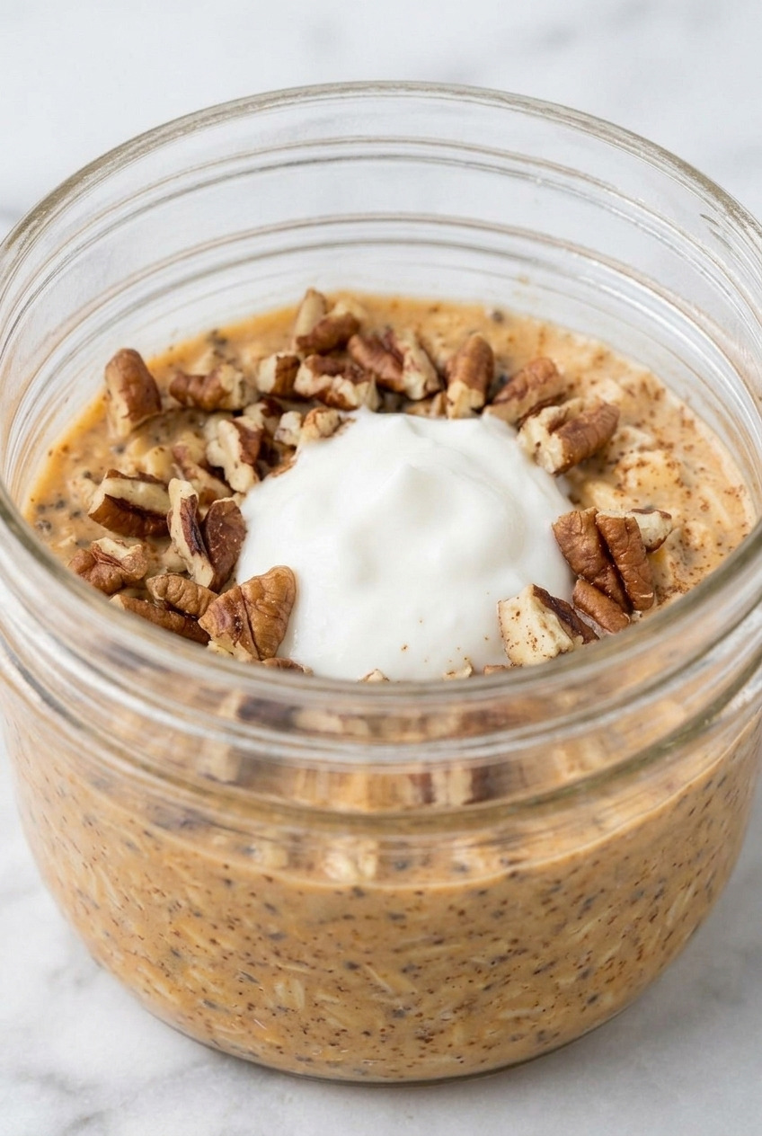 sweet potato overnight oats served