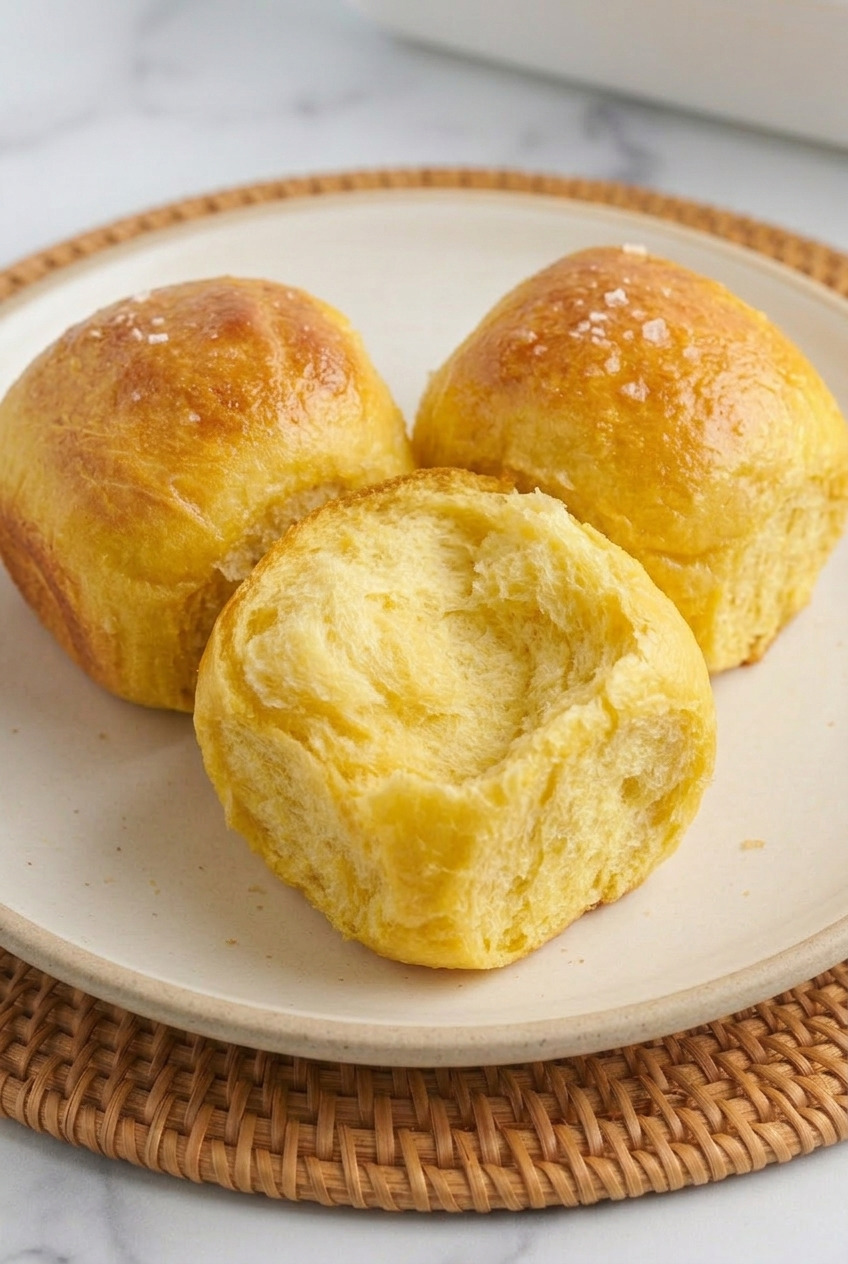 sweet potato parker house rolls served