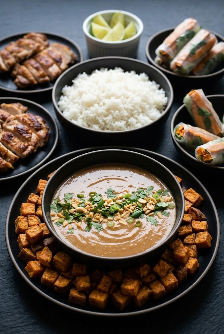 sweet potato peanut sauce complete meal