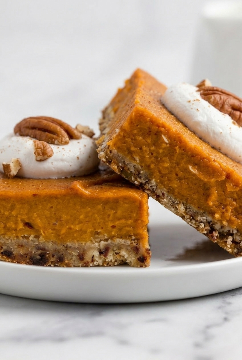 sweet potato pie bars side view
