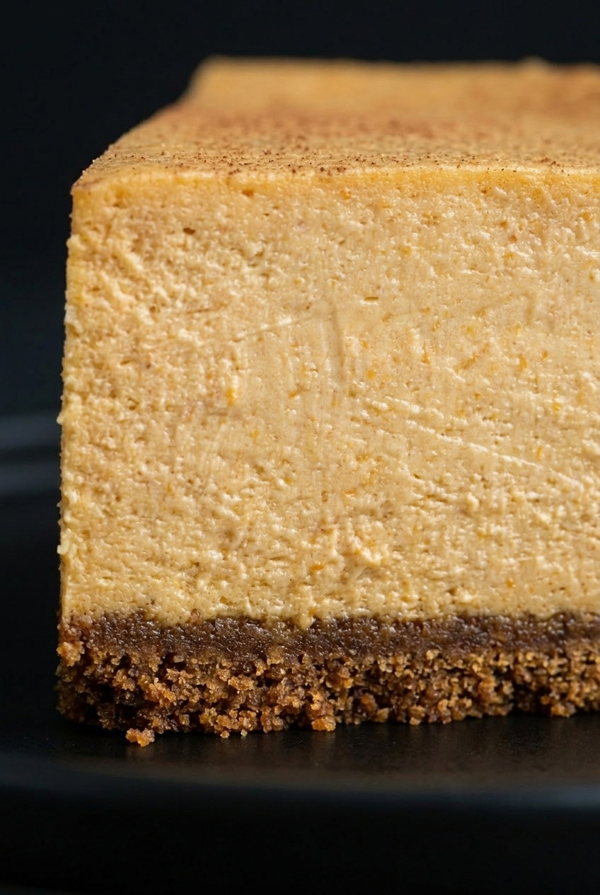 sweet potato pie cheesecake close up
