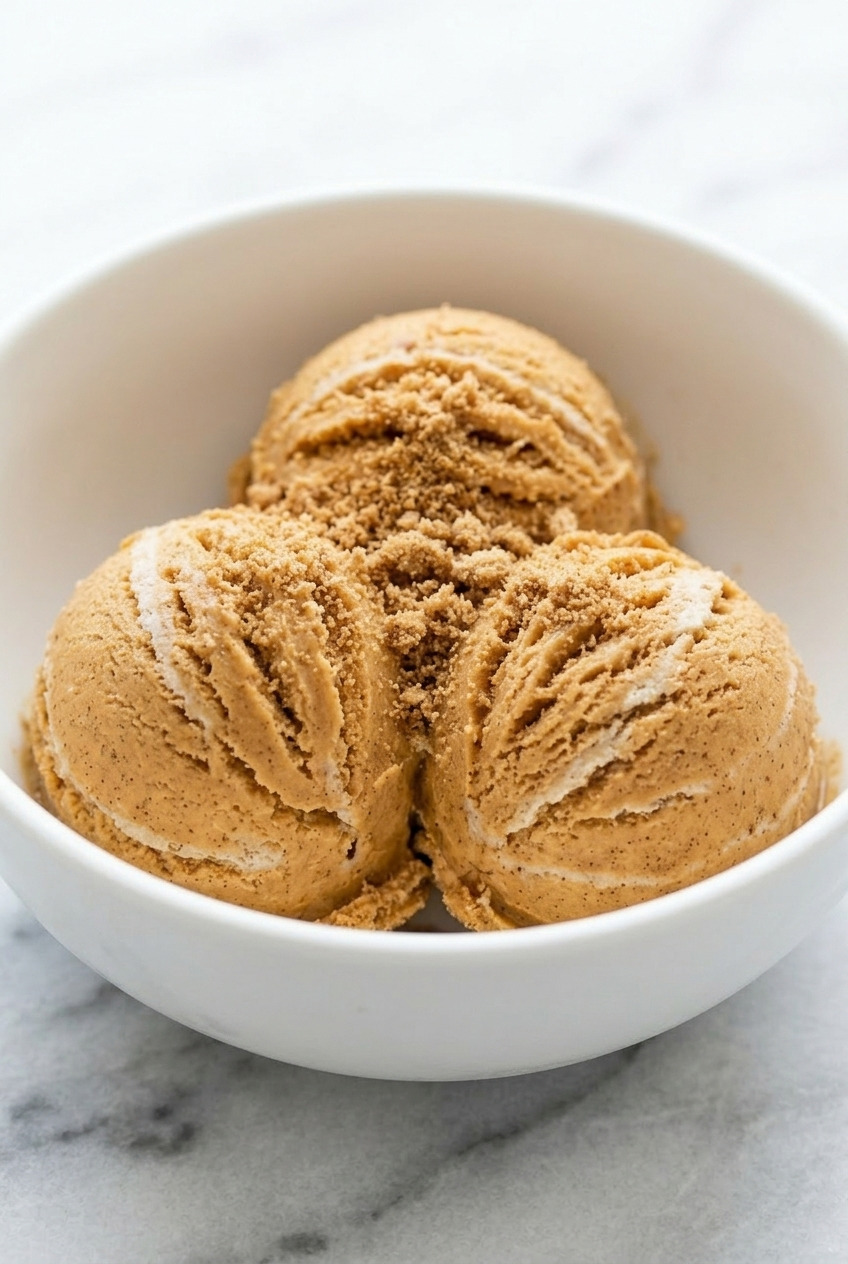 sweet potato pie ice cream side view