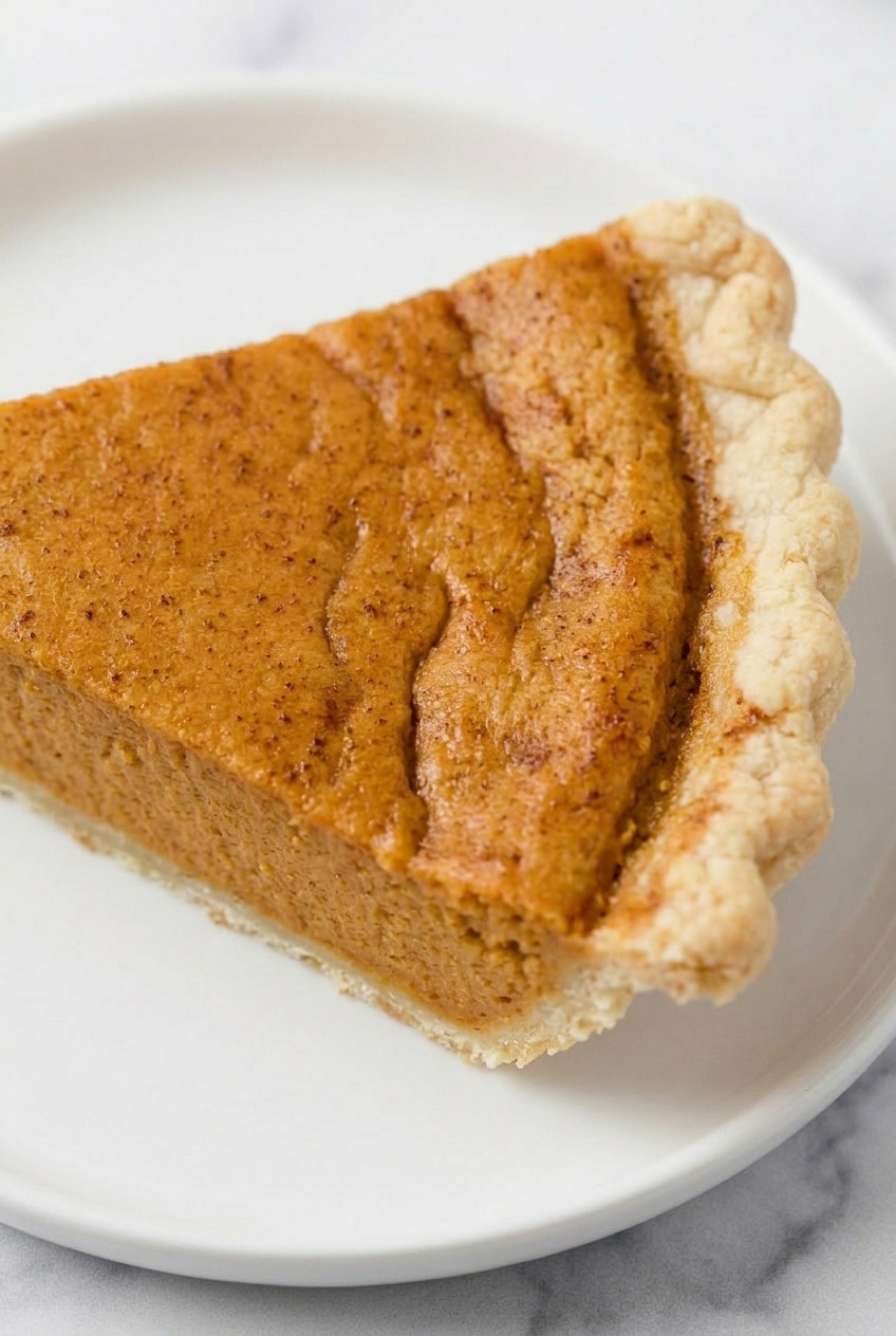 sweet potato pie with sweetened condensed milk close up