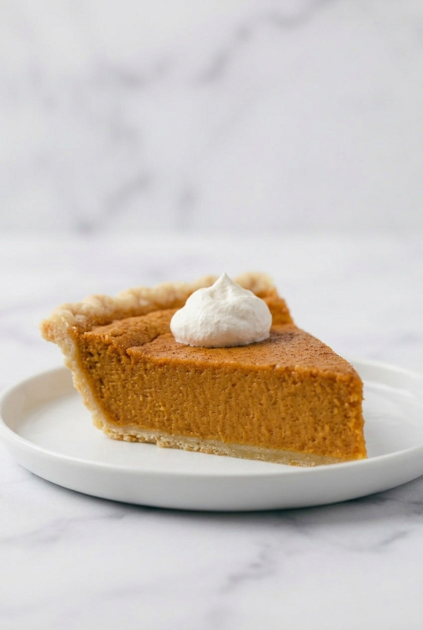 sweet potato pie with sweetened condensed milk side view