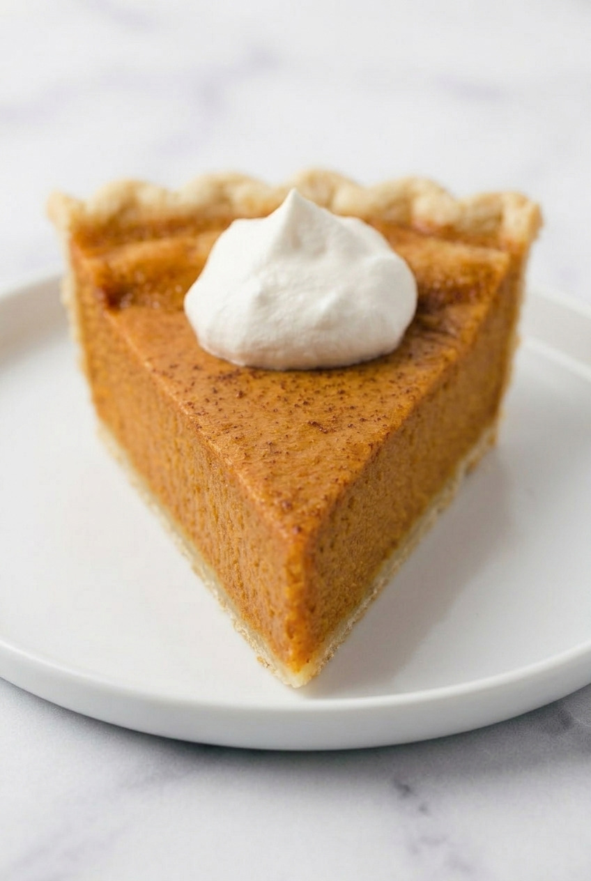 sweet potato pie with sweetened condensed milk served