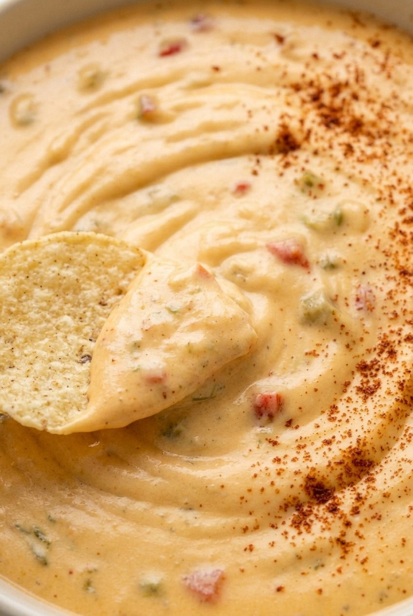sweet potato queso dip close up