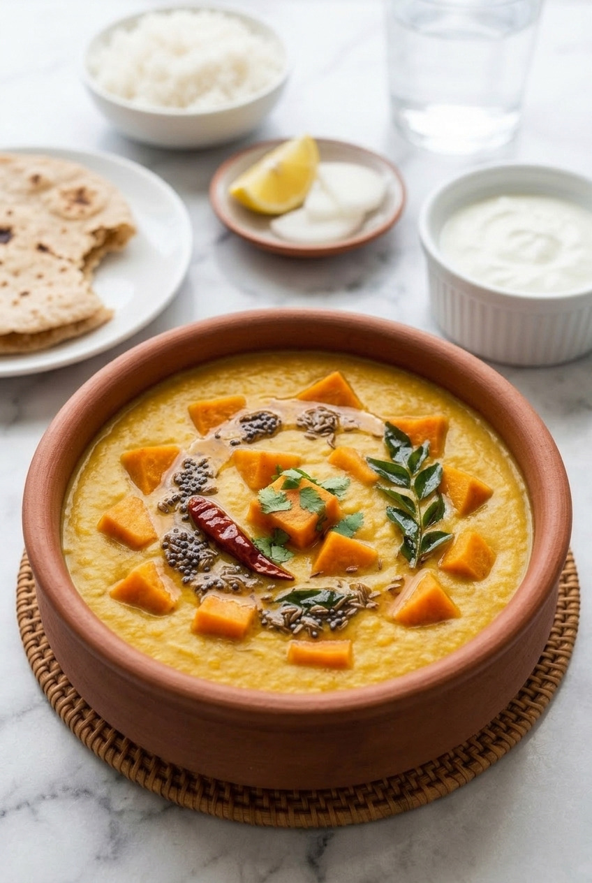sweet potato red lentil dal complete meal